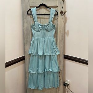 We Wore What CORSET SATEEN DRESS